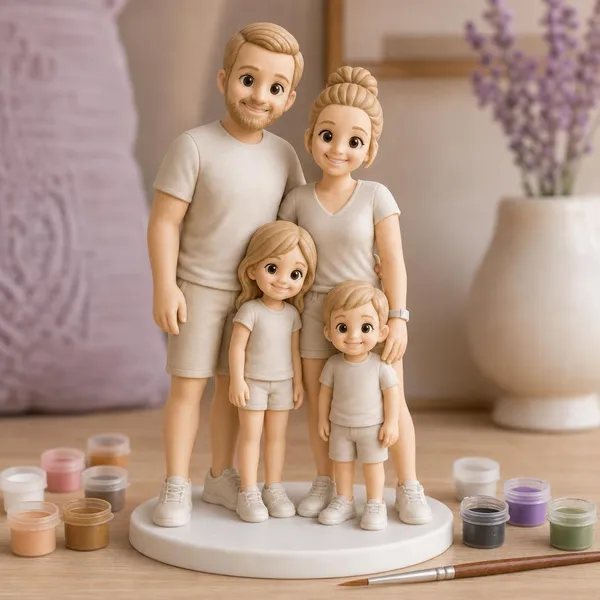 Painted family figurine